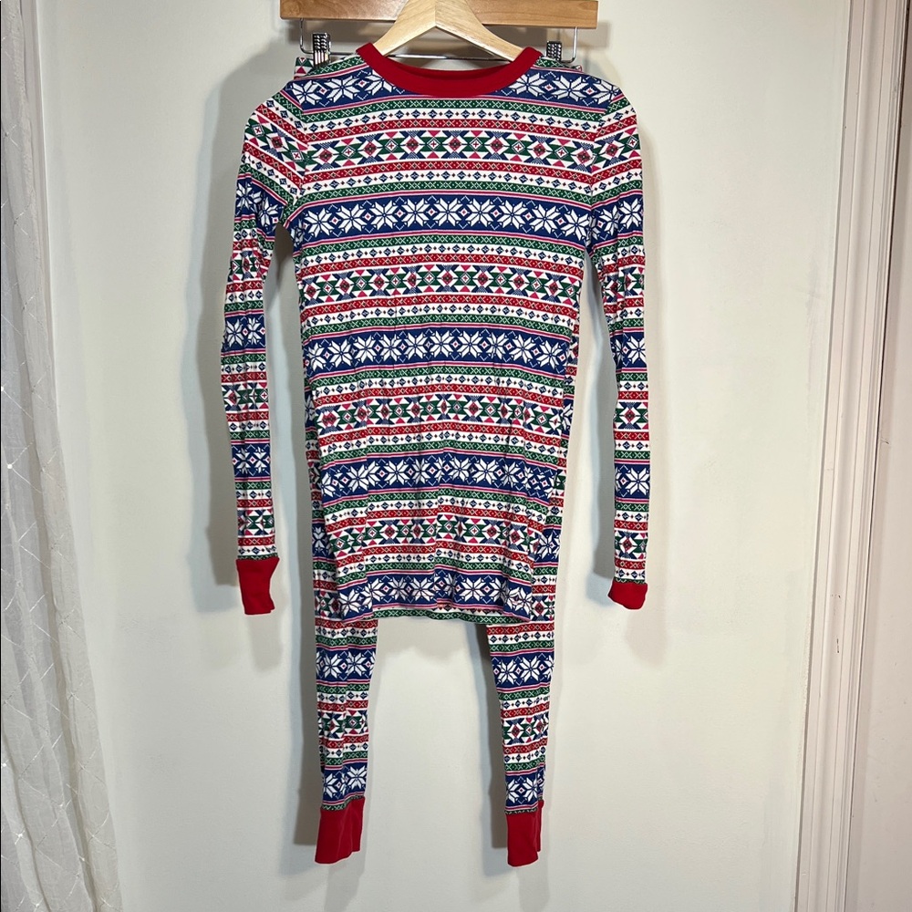 Lands' End Festive Kids Pajama Set - Red, Blue, White